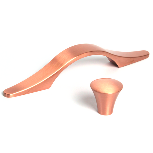 Malvern Brushed Copper Cabinet Bow Handle - 96mm Centres