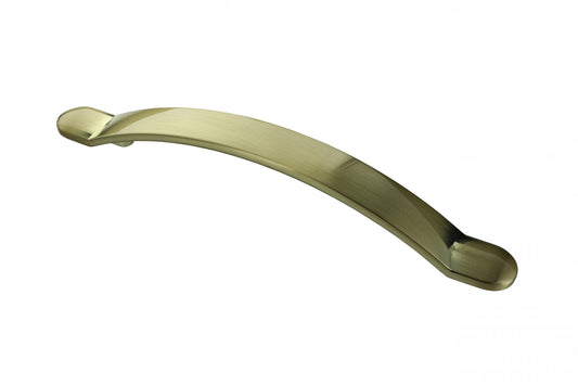 Monmouth Brushed Satin Brass Cabinet Bow Handle - 128mm Centres