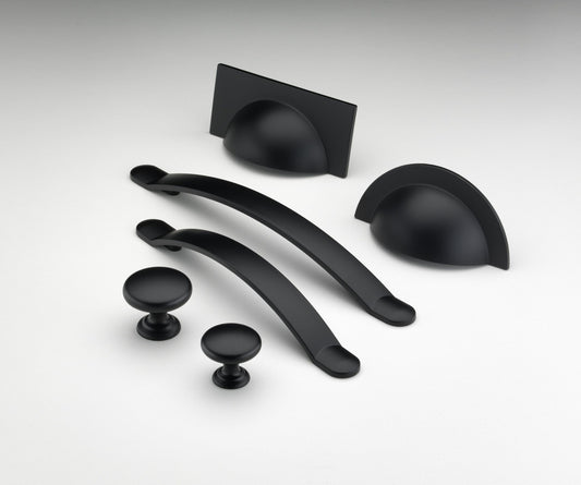 Monmouth Matt Black Cabinet Cup Handle - 64mm Centres