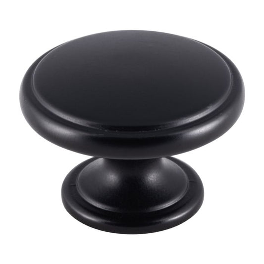 Oxford Matt Black Finish Cabinet Door Knob - 38mm