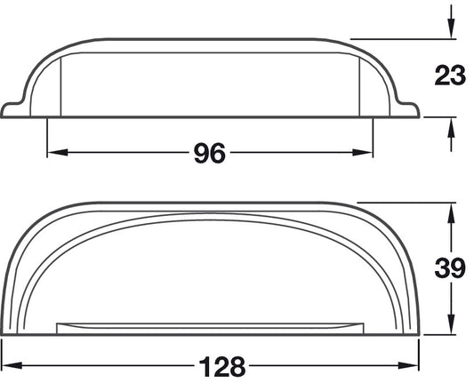 Polished Nickel Cup Handle | 96mm Centres