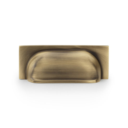 Quantock Antique Brass Cabinet Cup Handle | 96mm Centres