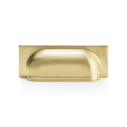 Quantock Satin Brass PVD Cabinet Cup Handle | 96mm Centres