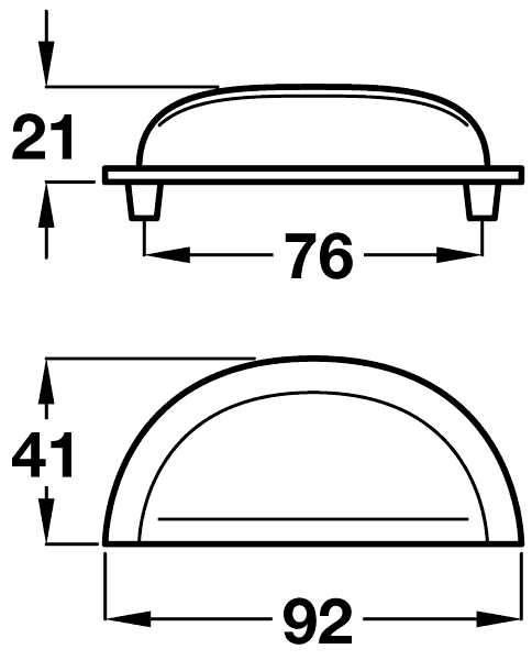 Stainless Steel Cabinet Cup Pull Handle | 76mm Centres