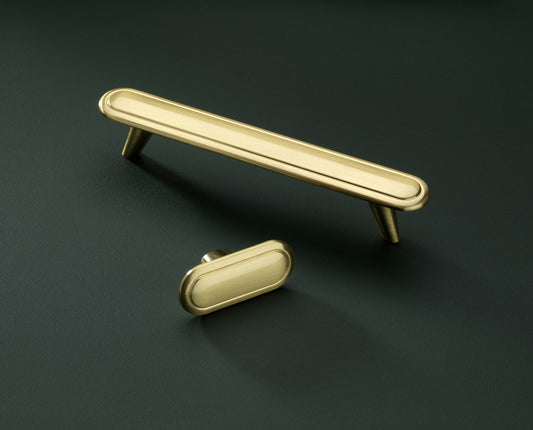 Stockholm Brushed Satin Brass Cabinet Bar Handle - 128mm Centres