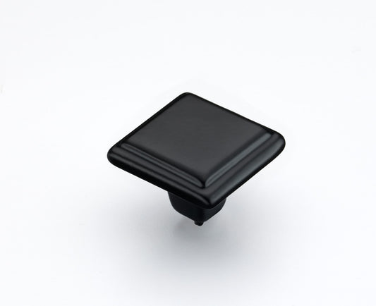 Windsor Cast Iron Square Cabinet Knob in Matt Black