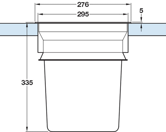 13 Litre Recessed Kitchen Worktop Bin