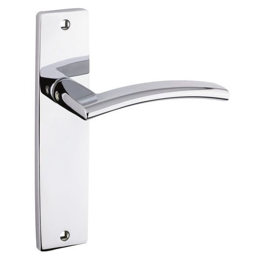 Amalfi Door Handle on Backplate Polished Chrome