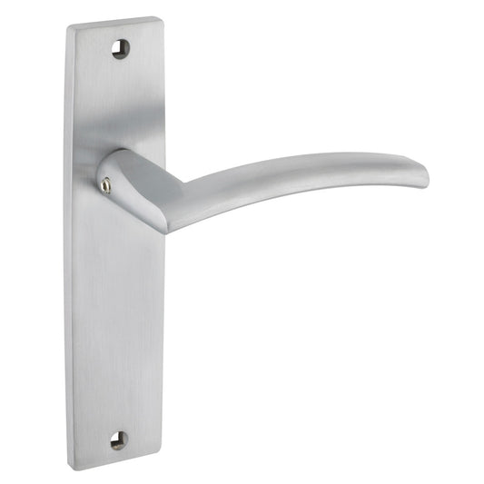 Amalfi Door Handle on Backplate Satin Chrome