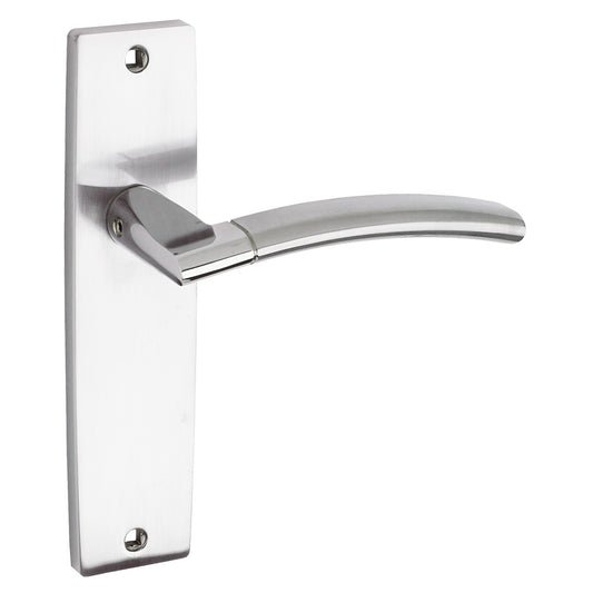 Amalfi Door Handle on Backplate Polished/Satin Chrome