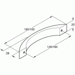 193mm Stainless Steel Finish Bow Cabinet Door Handle - 160mm Centres