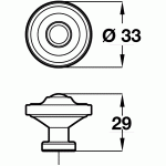 33mm Pewter Finish Cabinet Door Knob