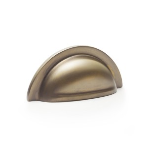 Bardom Antique Brass Ridged Cabinet Cup Handle - 76mm Centres