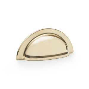 Bardom Polished Brass Ridged Cabinet Cup Handle - 76mm Centres