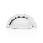 Bardom Polished Chrome Ridged Cabinet Cup Handle - 76mm Centres