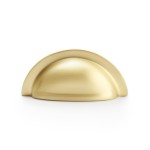 Bardom Satin Brass Ridged Cabinet Cup Handle - 76mm Centres