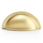 Bardom Satin Brass Ridged Cabinet Cup Handle - 76mm Centres