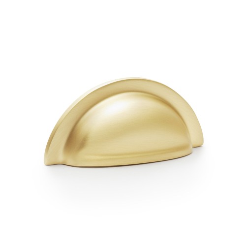 Bardom Satin Brass Ridged Cabinet Cup Handle - 76mm Centres