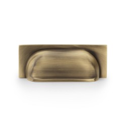 Quantock Antique Brass Cabinet Cup Handle | 96mm Centres