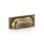 Quantock Antique Brass Cabinet Cup Handle | 96mm Centres