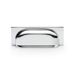 Quantock Polished Chrome Cabinet Cup Handle | 96mm Centres