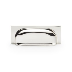 Quantock Polished Nickel Cabinet Cup Handle | 96mm Centres