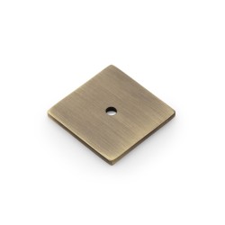 Square Backplate in Antique Brass Finish - 38mm