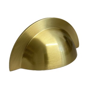 Monmouth Brushed Satin Brass Cabinet Cup Handle - 64mm Centres