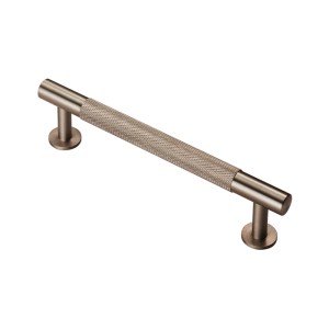 Satin Nickel Knurled T Bar Cabinet Handle - 128mm Centres