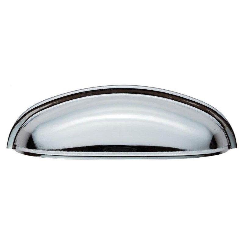 Polished Chrome Shaker Kitchen Cup Handles | 96mm Centres